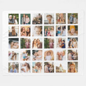 シンプルフォトコラージュ30写真パーソナライズされた フリースブランケット (正面(横))