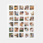 シンプルフォトコラージュ30写真パーソナライズされた フリースブランケット (正面)