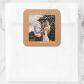 シンプルフォトゴールデン感謝していタンラヴ&結婚ズ スクエアシール (バッグ)