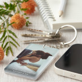 シンプルフォトスエレガントクリプト結婚カップルのカスタム キーホルダー (正面右)