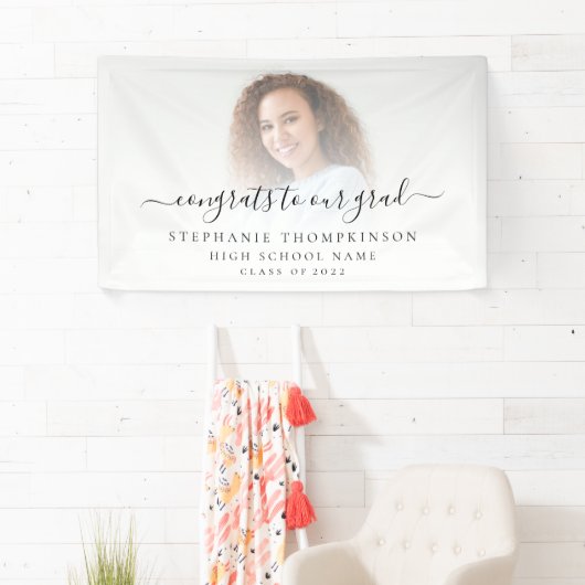 シンプルフォトスクリプトおめでとう2022卒業 横断幕 (インサイチュ)