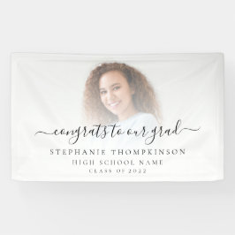 シンプルフォトスクリプトおめでとう2022卒業 横断幕