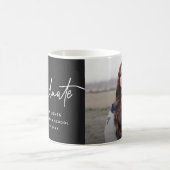 シンプルフォトスクリプトブラック卒業 コーヒーマグカップ (中央)