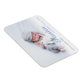 シンプルフォトスクリプト名Blue Birth Announcement マグネット (右側)