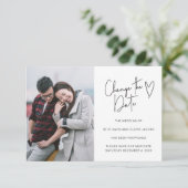 シンプルフォトスクリプト日付の遅延招待状 (スタンド正面)