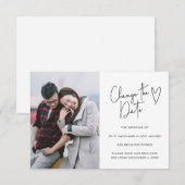 シンプルフォトスクリプト日付の遅延招待状 (正面/裏面)