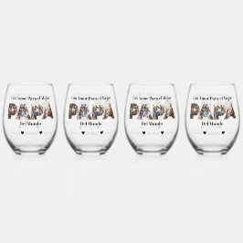 シンプルフォトスクリプト最高のパパスペインのEver ステムなしワイングラス