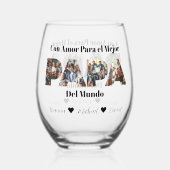 シンプルフォトスクリプト最高のパパスペインのEver ステムなしワイングラス (正面)