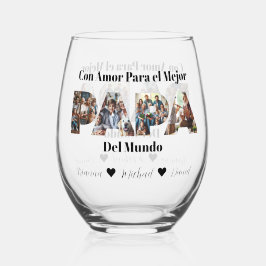 シンプルフォトスクリプト最高のパパスペインのEver ステムなしワイングラス