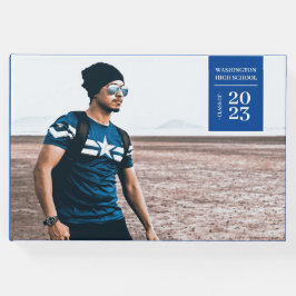 シンプルフォトタブ卒業ブルーゲストブック ゲストブック