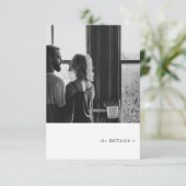 シンプルフォトテーマ結婚の詳細 エンクロージャーカード (スタンド正面)