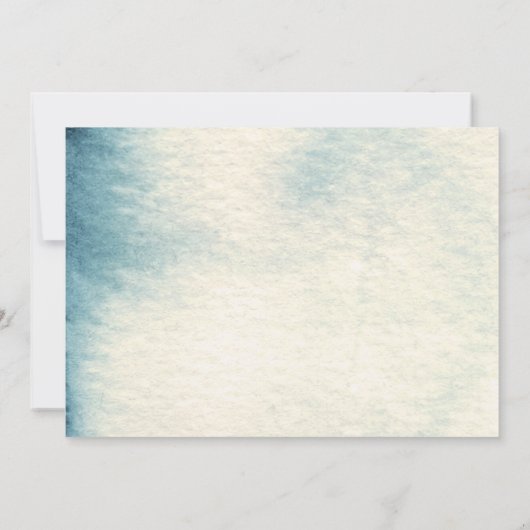 シンプルフォトハローブルータイポグラフィベビー 案内状 (裏面)