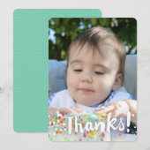 シンプルフォトバックグ感謝していラウンド'!'カード サンキューカード (正面/裏面)