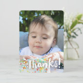 シンプルフォトバックグ感謝していラウンド'!'カード サンキューカード (スタンド正面)