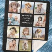 シンプルフォトパーソナライズされたコラージュ11写真 シェルパブランケット