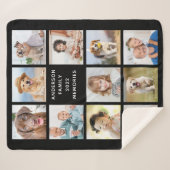 シンプルフォトパーソナライズされたコラージュ11写真 シェルパブランケット (正面(横))