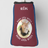 シンプルフォトパーソナライズされたモノグラム3イニシャル ゴルフヘッドカバー (回転90)