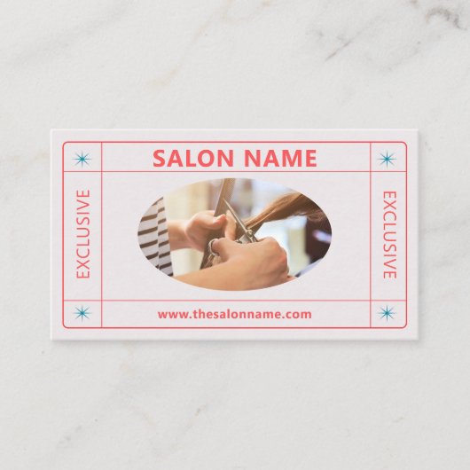シンプルフォトピンク美容師アポイントメントカード 割引カード (正面)