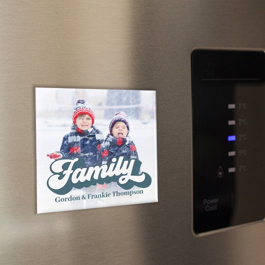 シンプルフォトファミリーレトロタイポグラフィ マグネット