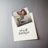 シンプルフォトファミリー書道スクリプトオーバーレイ マグネット