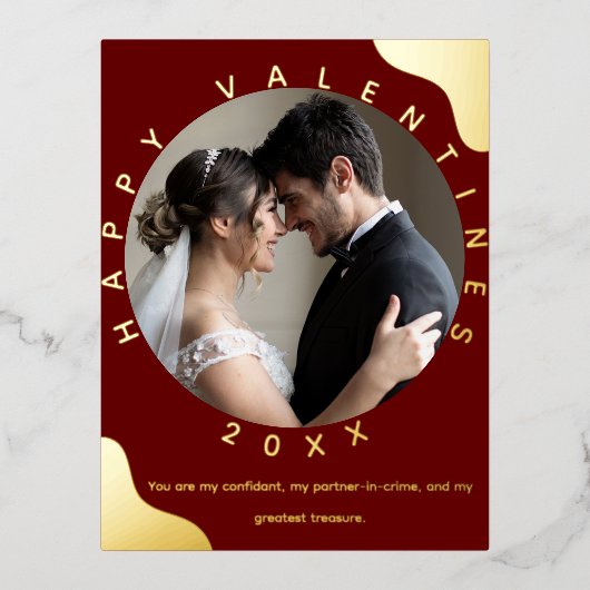 シンプルフォトフォイルValentinesポストカード 箔シーズンポストカード (正面)