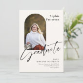 シンプルフォトブラックとアイボリー 案内状 (スタンド正面)