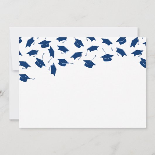 シンプルフォトブルー卒業パーティー招待状 招待状 (裏面)