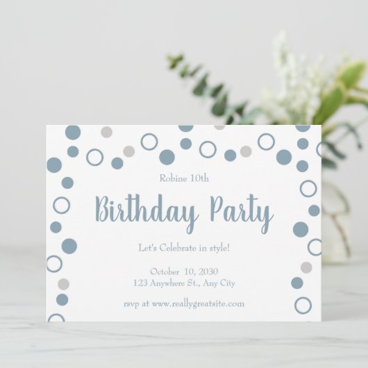 シンプルフォトミニマル誕生日 招待状 (スタンド正面)