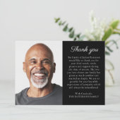 シンプルフォトメパーソナライズされたッセージ葬儀 サンキューカード (スタンド正面)