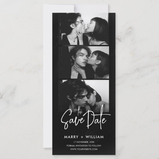 シンプルフォトモダンブースの日付の招待を保存 (正面)