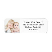 シンプルフォトモダン白黒差出人住所 ラベル (正面)