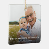 シンプルフォト初めてのクリスマスズGrandpa セラミックオーナメント (右)