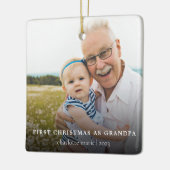 シンプルフォト初めてのクリスマスズGrandpa セラミックオーナメント (左)