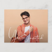 シンプルフォト卒業招待状はがき ポストカード (正面)