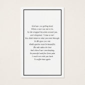 シンプルフォト悔やみや弔慰祈りの言葉カード (裏面)