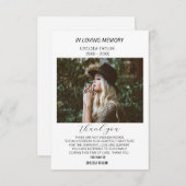 シンプルフォト悔やみや弔慰葬儀カスタム サンキューカード (正面/裏面)