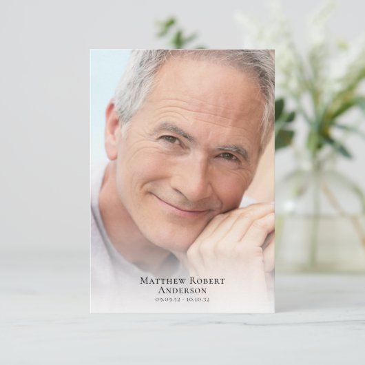 シンプルフォト悔やみや弔慰葬儀 サンキューカード (スタンド正面)