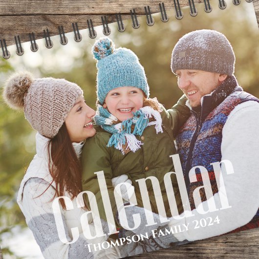 シンプルフォト月ミニマルタイポグラフィスタイル カレンダー