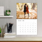 シンプルフォト月ミニマルタイポグラフィスタイル カレンダー