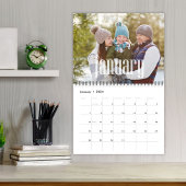 シンプルフォト月ミニマルタイポグラフィスタイル カレンダー