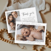 シンプルフォト生まれたばかりのベビーフォト誕生 サンキューカード