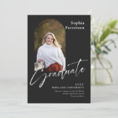 シンプルフォト白黒 案内状 (スタンド正面)