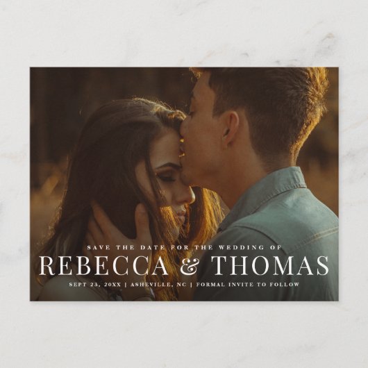 シンプルフォト結婚式招待状はがき 案内ポストカード (正面)