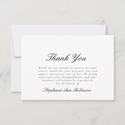 シンプルフォト葬儀悔やみや弔慰ありがとうございました サンキューカード (正面)