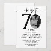 シンプルフォト70周年招待状 招待状 (正面/裏面)