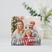 シンプルフォト クリスマスをおめでとう シーズンカード (スタンド正面)