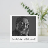 シンプルフォト 現代 デス アニバーサリー 招待状 (スタンド正面)