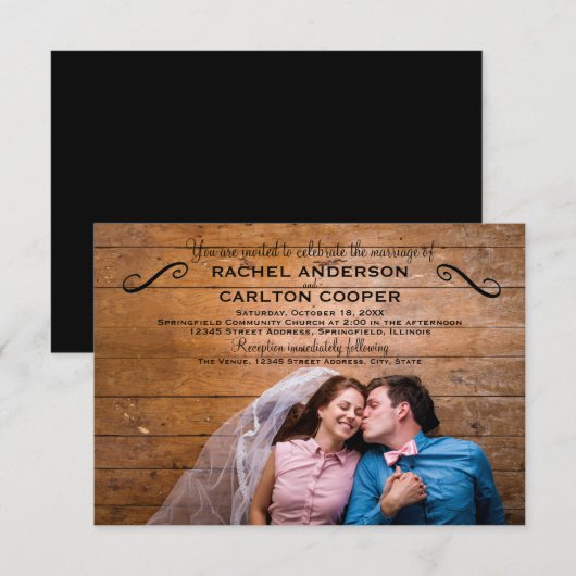 シンプルフォト - 3x5 ウェディング招待状 招待状 (正面/裏面)