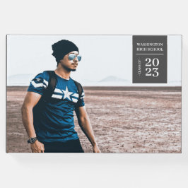 シンプルフォトTAB卒業グレーゲストブック ゲストブック