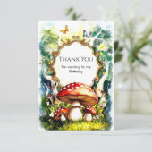 シンプルフォレストキノコ誕生日 サンキューカード (スタンド正面)